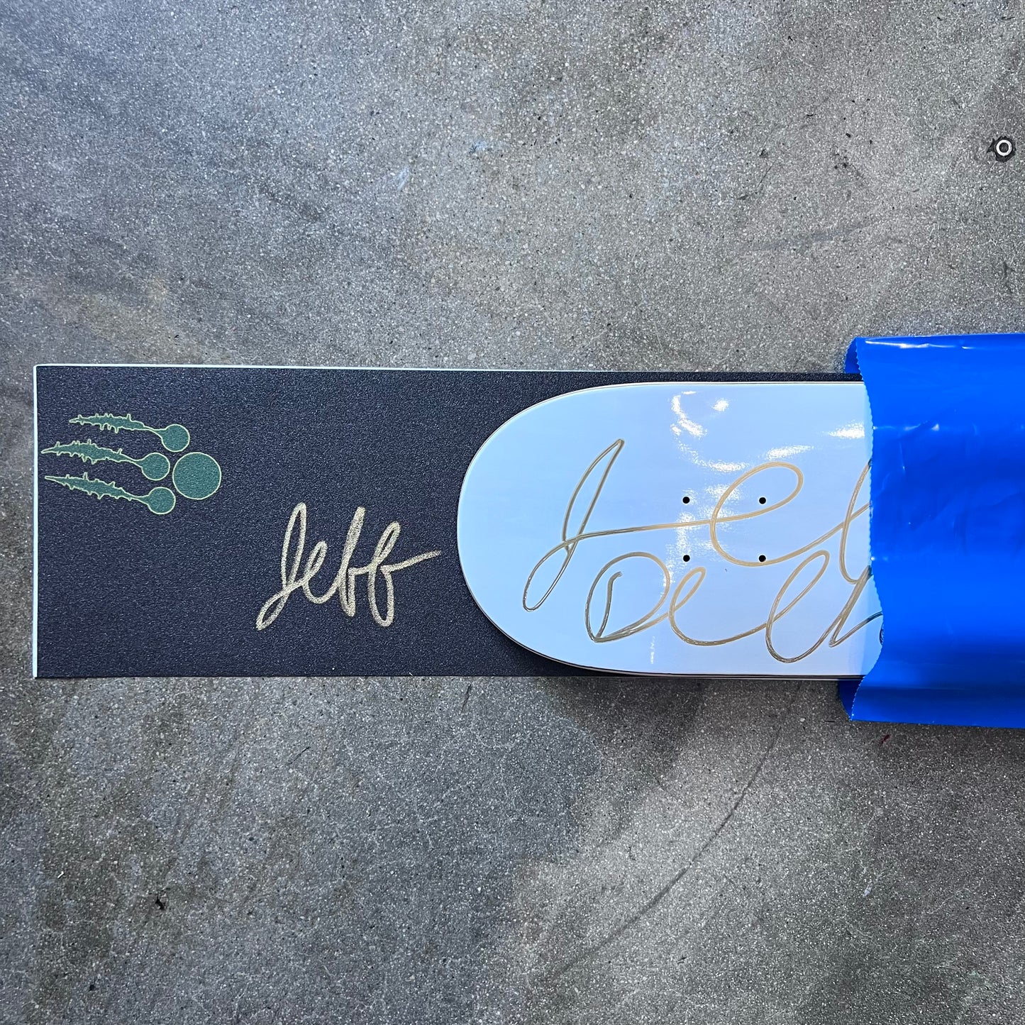 SIGNED Jeff DeChesare Wallride Exclusive Dipped Skateboard Deck and Autographed Griptape