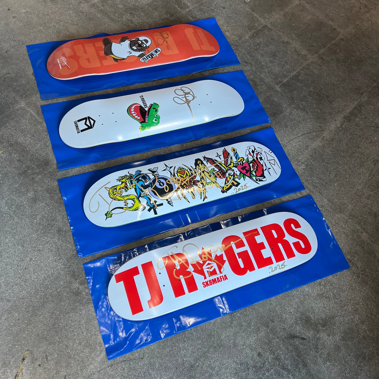 SIGNED TJ Rogers Sk8mafia Blind Bag Wallride Exclusive Autographed Skateboard Deck