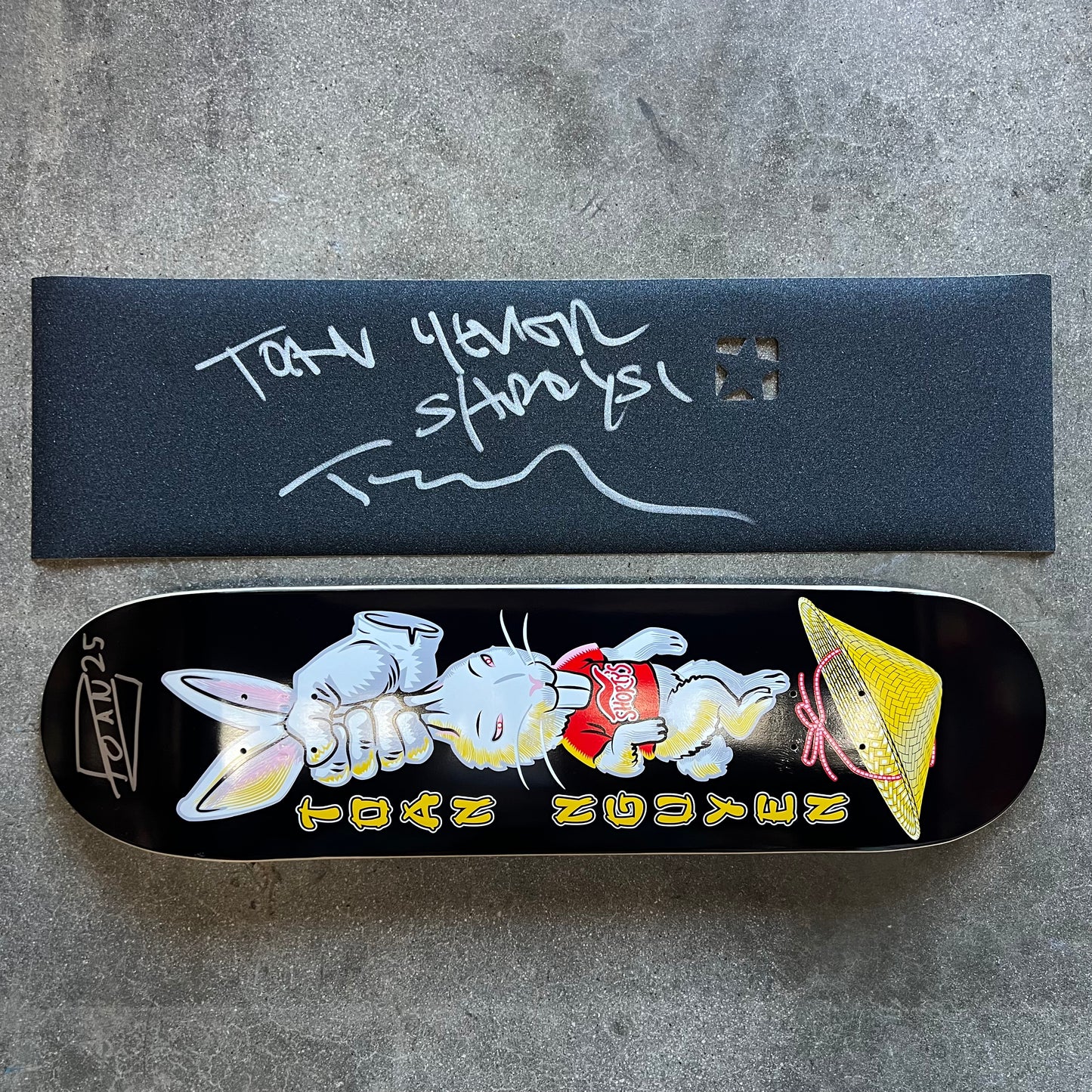 SIGNED Toan Nguyen Rabbit Wallride Exclusive Skateboard Deck Plus Grip