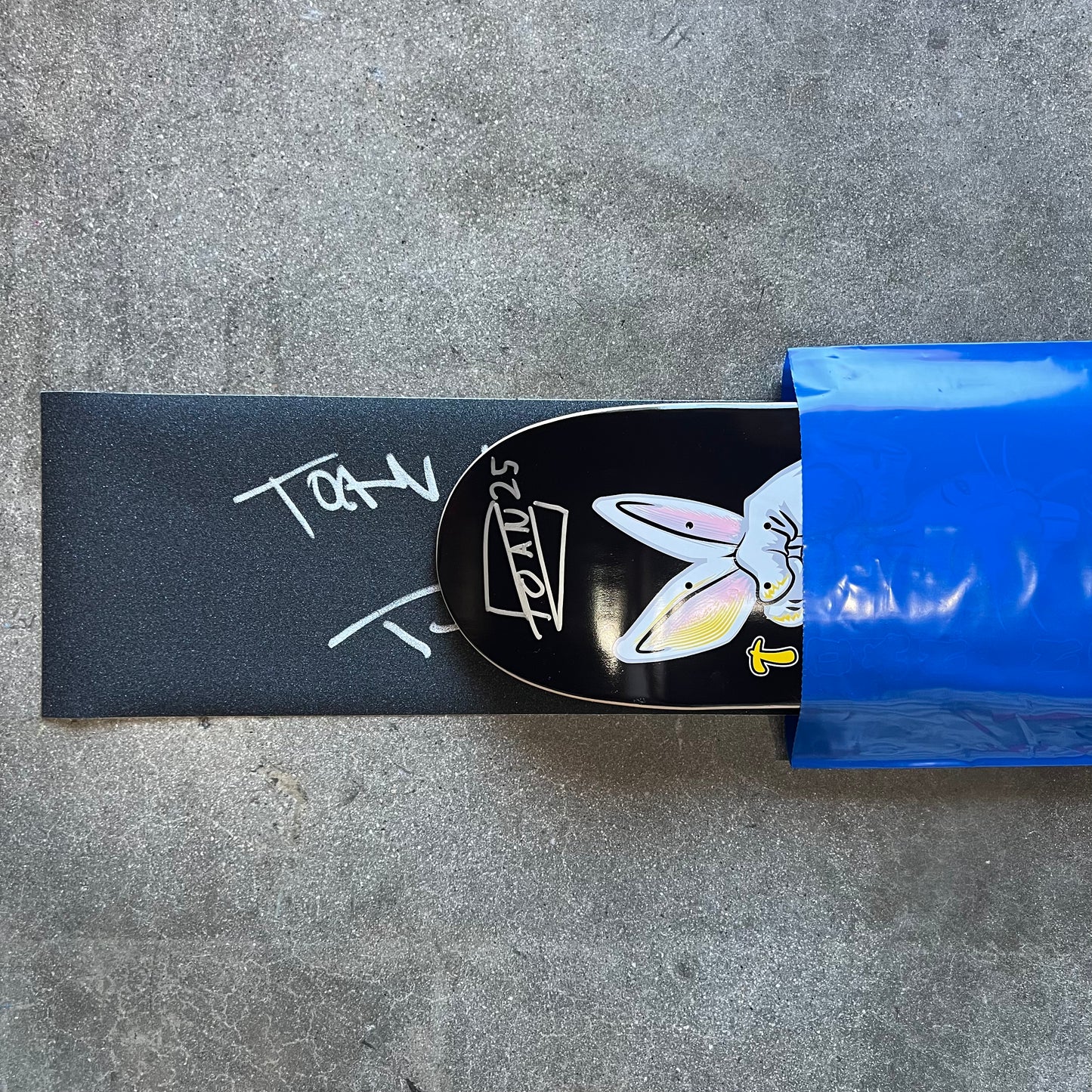 SIGNED Toan Nguyen Rabbit Wallride Exclusive Skateboard Deck Plus Grip