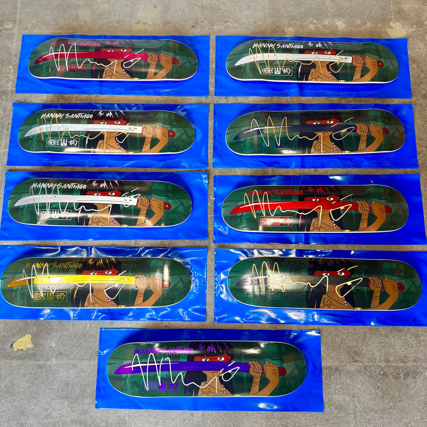 SIGNED Manny Santiago Wallride Exclusive Blind Bag Skateboard Deck