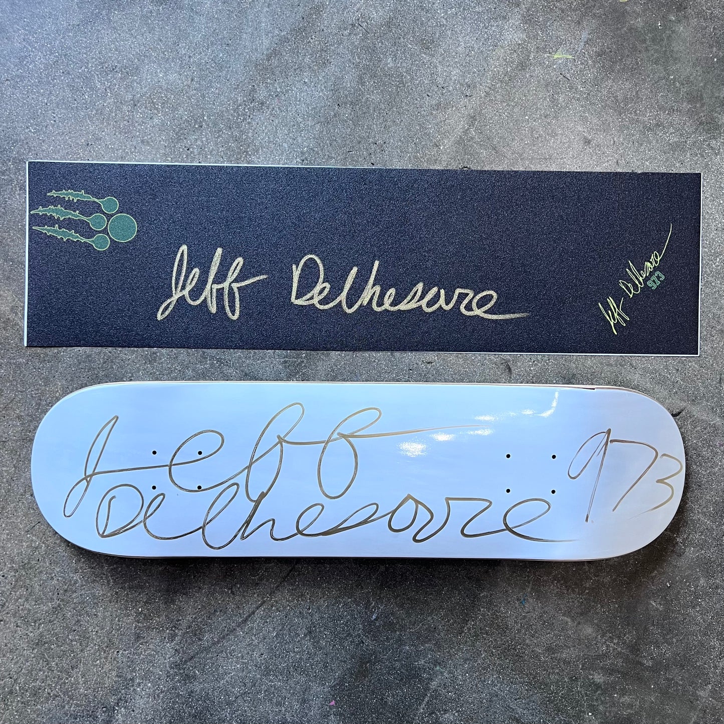 SIGNED Jeff DeChesare Wallride Exclusive Dipped Skateboard Deck and Autographed Griptape