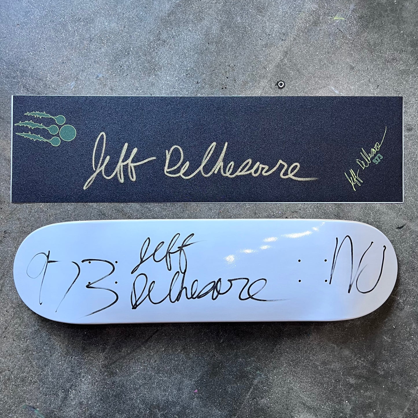 SIGNED Jeff DeChesare Wallride Exclusive Dipped Skateboard Deck and Autographed Griptape