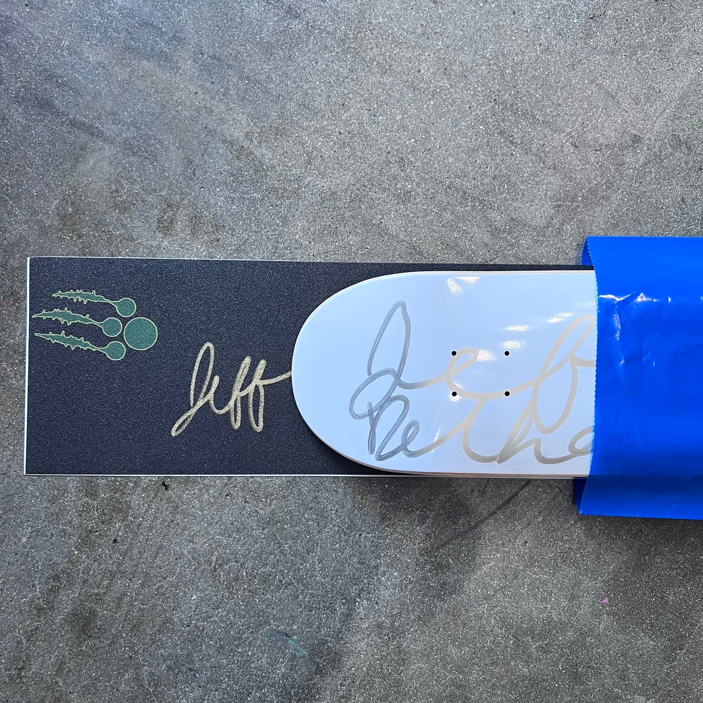 SIGNED Jeff DeChesare Wallride Exclusive Dipped Skateboard Deck and Autographed Griptape
