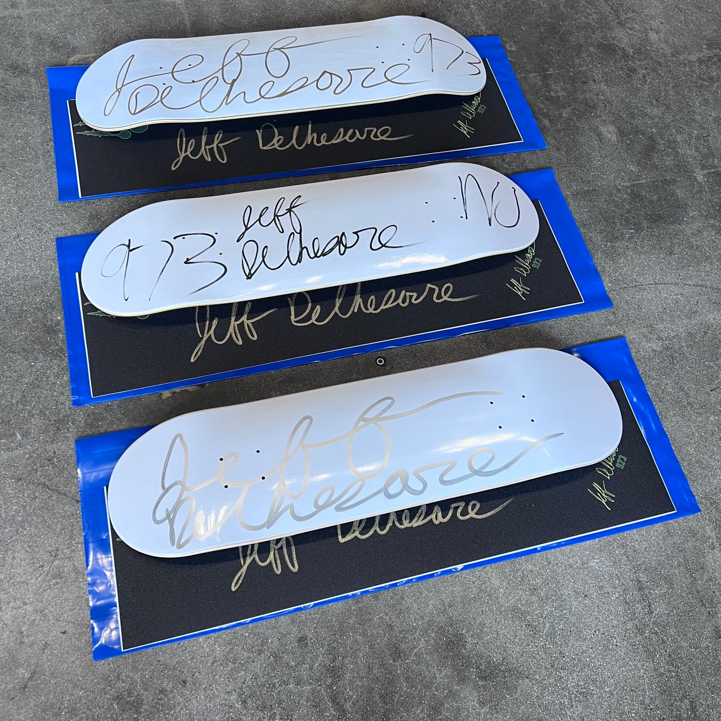 SIGNED Jeff DeChesare Wallride Exclusive Dipped Skateboard Deck and Autographed Griptape