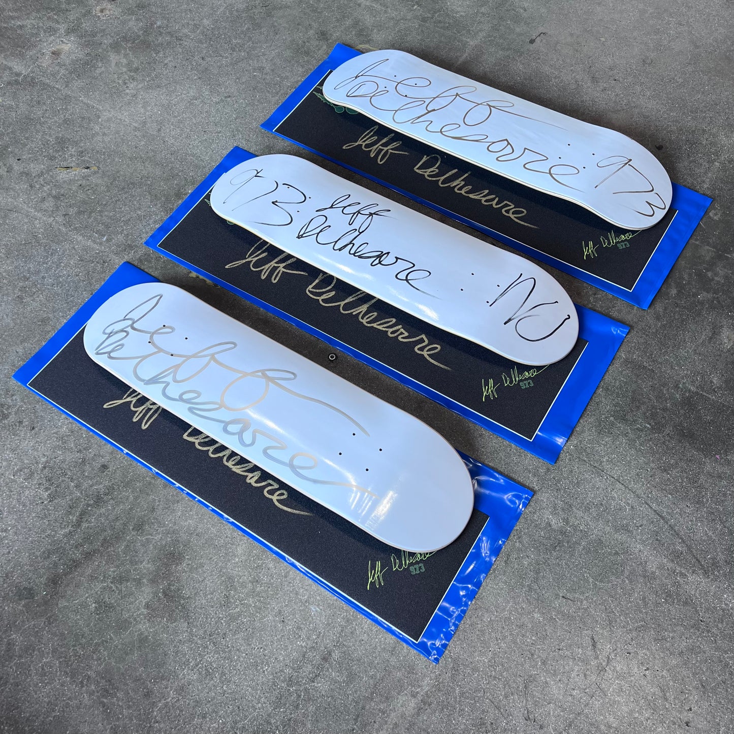 SIGNED Jeff DeChesare Wallride Exclusive Dipped Skateboard Deck and Autographed Griptape