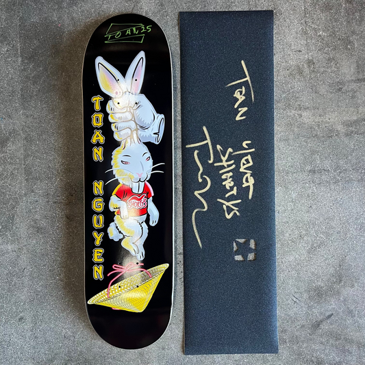 SIGNED Toan Nguyen Rabbit Wallride Exclusive Skateboard Deck Plus Grip